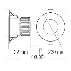 Spot LED 30W Rotund Mat Alb ALEXA - Img 3