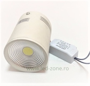 Spot LED 7W COB Rotund Alb Aplicat
