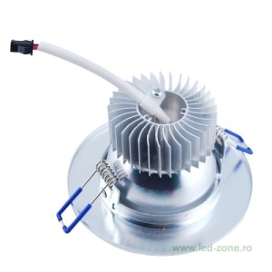 Spot LED 9W Rotund Mat Alb - Argintiu
