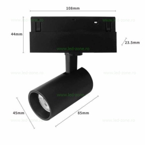Spot LED Magnetic 10W Cilindru Reglabil Negru - Img 7
