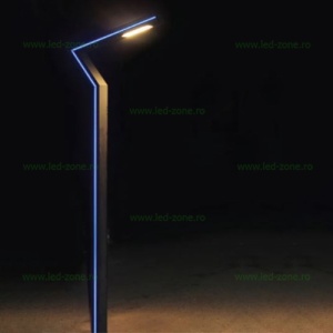 Stalp Iluminat LED 30W Alb Natural + 20W Ornamental 3M LZ9142 - Img 2