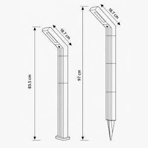 Stalp LED Gradina Solar 835mm CCT