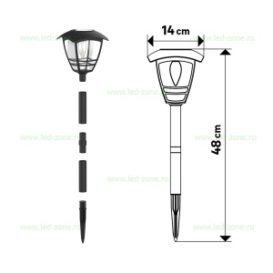 Stalp LED Gradina Solar cu Filament NEBI - Img 3