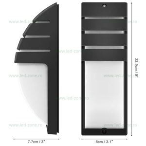 Aplica LED 12W Exterior Negru CRB004 - Img 2