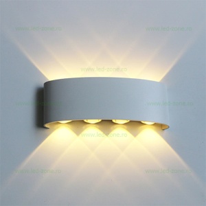 Aplica LED 2x4W Exterior Alb LZ2056-8