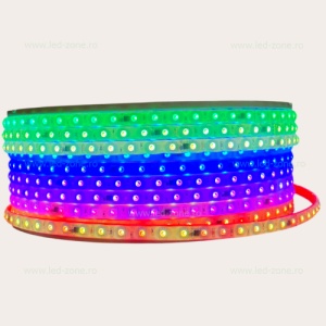 Banda LED 5252 60 SMD/ML RGB Digitala 220V Autoadeziva - Img 4