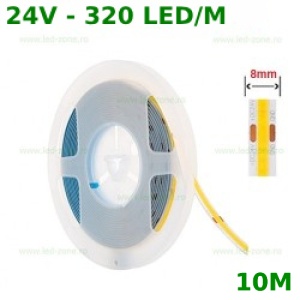 Banda LED COB 320 LED/ML Interior 24V Rola 10m - Img 1