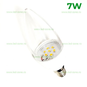 Bec LED E14 7W Lumanare Clar ABS - Img 1