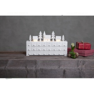 Calendar Advent LED cu 24 de sertare din Lemn YULETIDE 410389 - Img 2