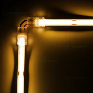 Conector Imbinare 2 Fire Unghi 90 Banda LED COB 8mm Interior - Img 2
