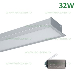 Corp Iluminat LED 32W 150cm Incastrabil Liniar EL-S48 Gri Emergenta - Img 1