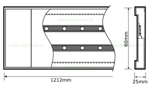 Corp Iluminat LED 60W 120cm Clar F62 - Img 2
