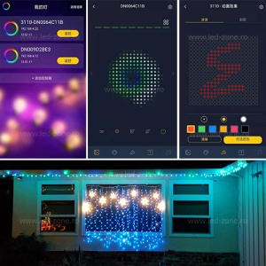 Instalatie LED Perdea Turturi 3x2m Digitala SMART Bluetooth - Img 3