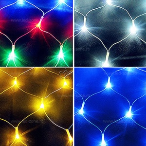 Instalatie LED Plasa 5x1m Diverse Culori Flash Fir Gros Alb Cauciucat - Img 2