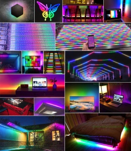Kit Banda LED 5050 Magic Color Silicon Digitala RGB WIFI Telefon 5M - Img 2