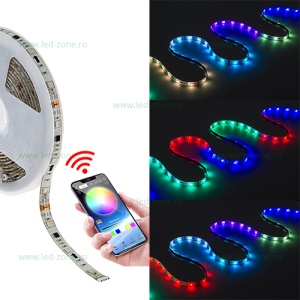 Kit Banda LED 5050 Magic Color Silicon Digitala WIFI Telefon 5M - Img 1
