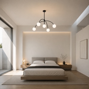 Lustra 5 Socluri E27 Neagra LZ1004-5