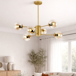 Lustra 6 Socluri E27 Aurie LZ7126-3+3