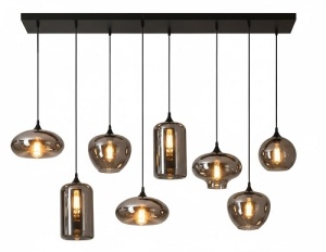 Lustra 8 Socluri E27 Neagra LZ2508-8
