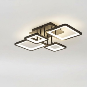 Lustra LED 100W Neagra 3 Functii Dimabila cu Telecomanda LZ5400 - Img 2