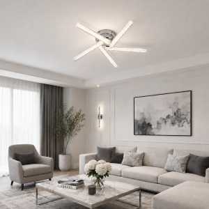 Lustra LED 60W Crom cu Telecomanda LZ9286-5
