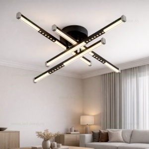 Lustra LED 72W Neagra 3 Functii cu Telecomanda LZ9041-4A - Img 4
