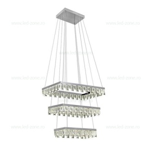 Lustra LED 96W 3 Segmente Model Cristal PANDORA