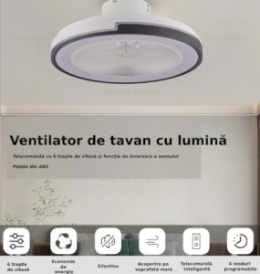 Lustra LED Rotunda cu Ventilator si Telecomanda Mod Vara/Iarna LZCF01 - Img 3