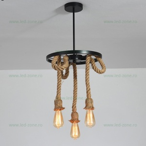Lustra Rustic 3 Socluri E27 LZ378 - Img 3