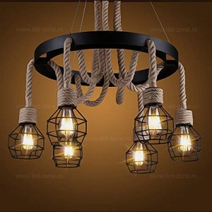 Lustra Rustic 6 Socluri E27 LZ7002 - Img 3
