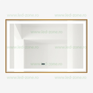 Oglinda Baie LED 100x65cm Touch Ceas Dezaburire LZJ128