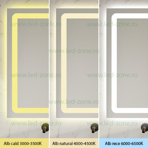 Oglinda Baie LED 80x65cm Touch Ceas Dezaburire LZJ149
