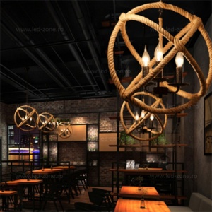 Pendul 3 Socluri E14 Rustic Sfera