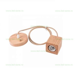 Pendul Soclu E27 Lemn Patrat LZ7991 - Img 3