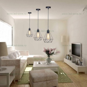 Pendul Soclu E27 Vintage Negru LZ03 - Img 3