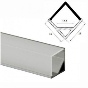 Profil Aluminiu 90 Grade Dispersor Mat 90 Grade 1M 10.3MM - Img 1