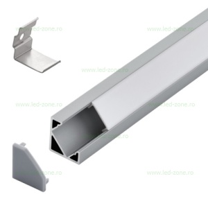 Profil Aluminiu Aplicat 90 Grade Dispersor Mat 1M 12MM LZ9895 - Img 2
