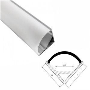 Profil Aluminiu Aplicat 90 Grade Dispersor Mat Convex 1M 10.3MM