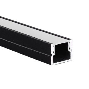Profil Aluminiu Aplicat Negru Dispersor Alb 2M 10MM