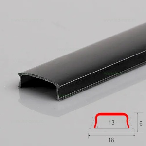 Profil Aluminiu Aplicat Negru Dispersor Negru 2M Flexibil 13MM  - Img 3