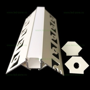 Profil Aluminiu Incastrat Sub Tencuiala 2M Colt Exterior 9.6MM LZ7354 - Img 2