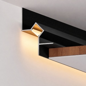 Profil Aluminiu Scafa Negru Dispersor Alb 2m 9.6MM