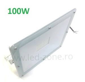 Proiector LED 100W Ultra Slim Alb Sticla - Img 1