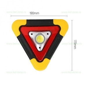 Proiector LED 1xCOB De Avertizare Triunghi Solar si Acumulator - Img 4