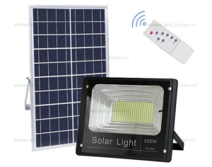 Proiector LED 200W cu Panou Solar si Telecomanda Premium