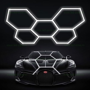 Set 5 Hexagoane LED Honeycomb 192W Tuburi 440mm