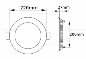 Spot LED 16W Slim Rotund Alb IP65 - Img 2