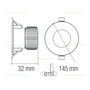 Spot LED 20W Rotund Mat Negru ALEXA - Img 2