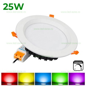 Spot LED 25W Rotund Alb Incastrat Smart RGBCCT - Img 1
