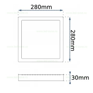 Spot LED 36W Patrat Alb Aplicat Ignifug - Img 4